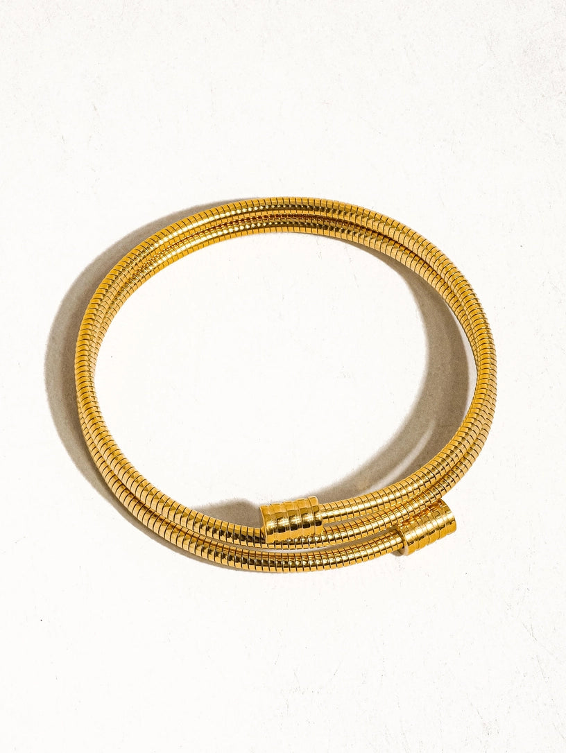 Round Snake Gold Chain Bracelet image 1