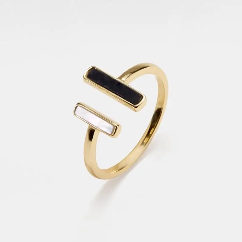 Mother of Pearl Agate Statement Ring image 1