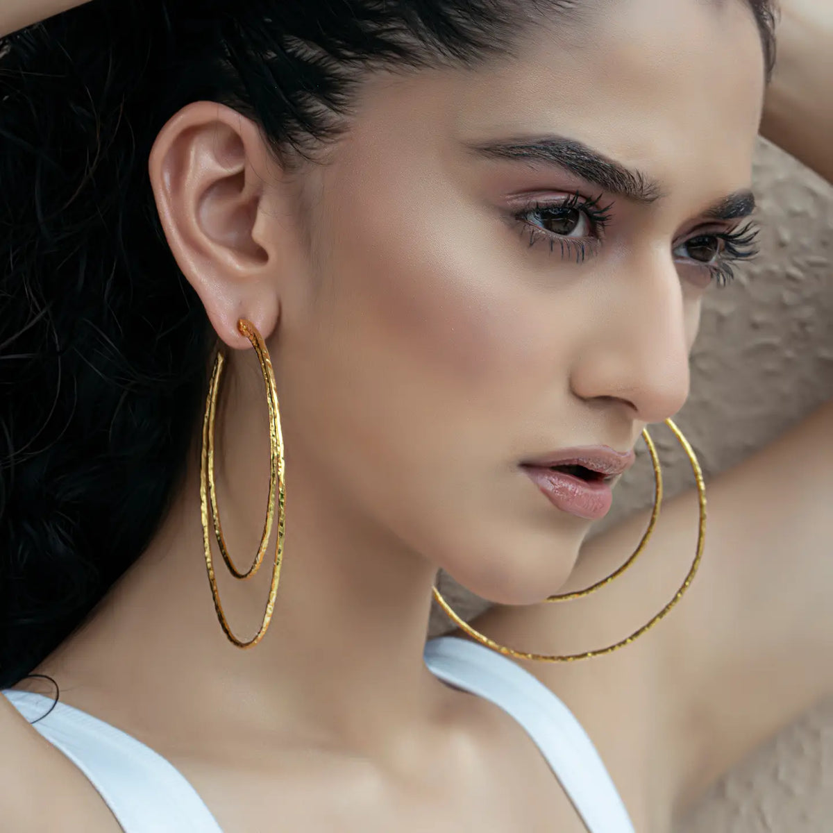 Kimberly Hoops Gold Tone image 0