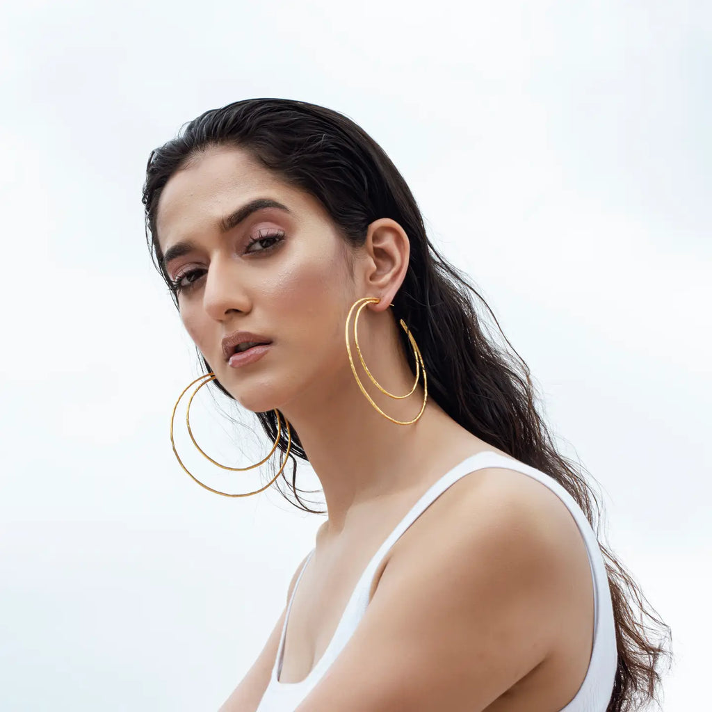 Kimberly Hoops Gold Tone image 2