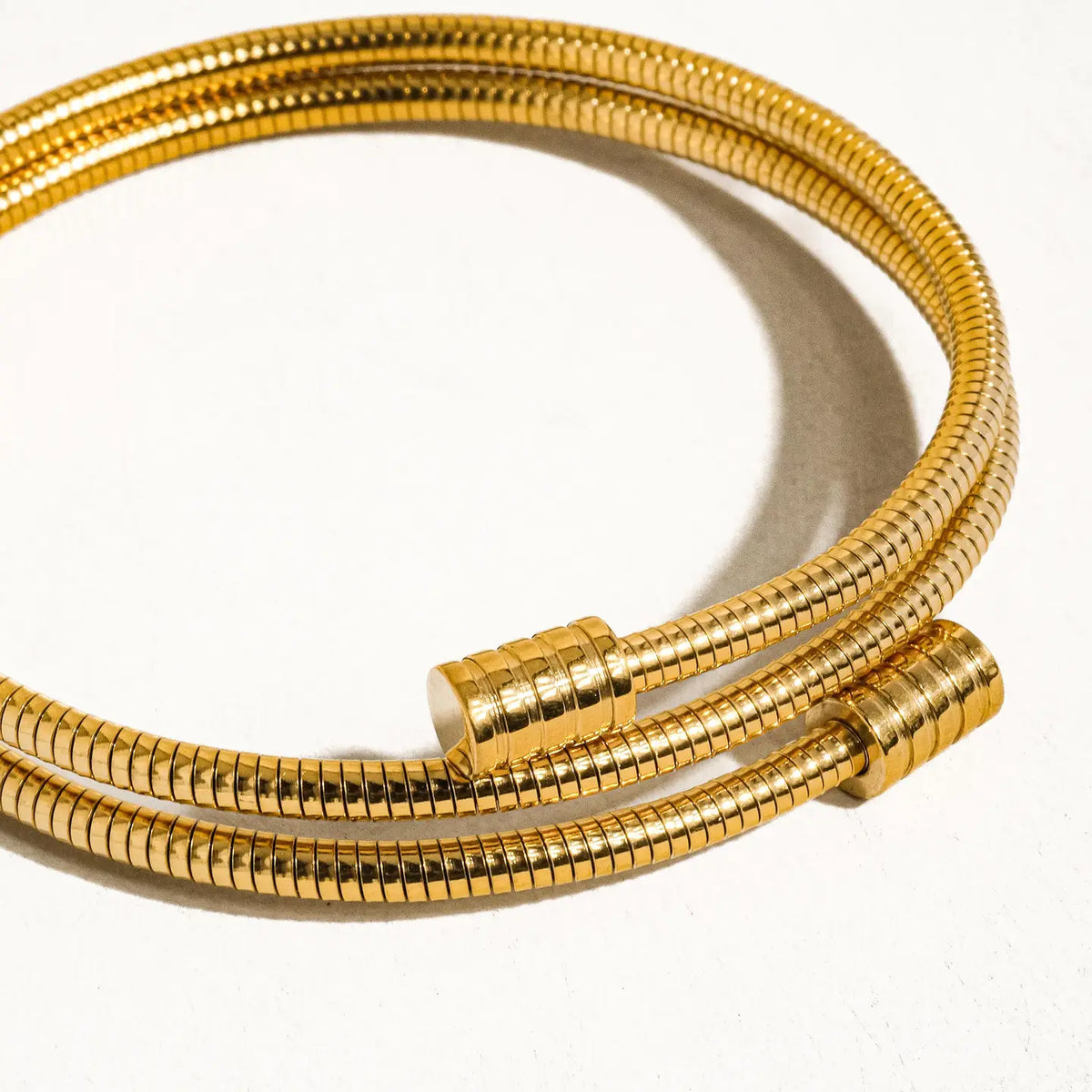 Round Snake Gold Chain Bracelet image 0
