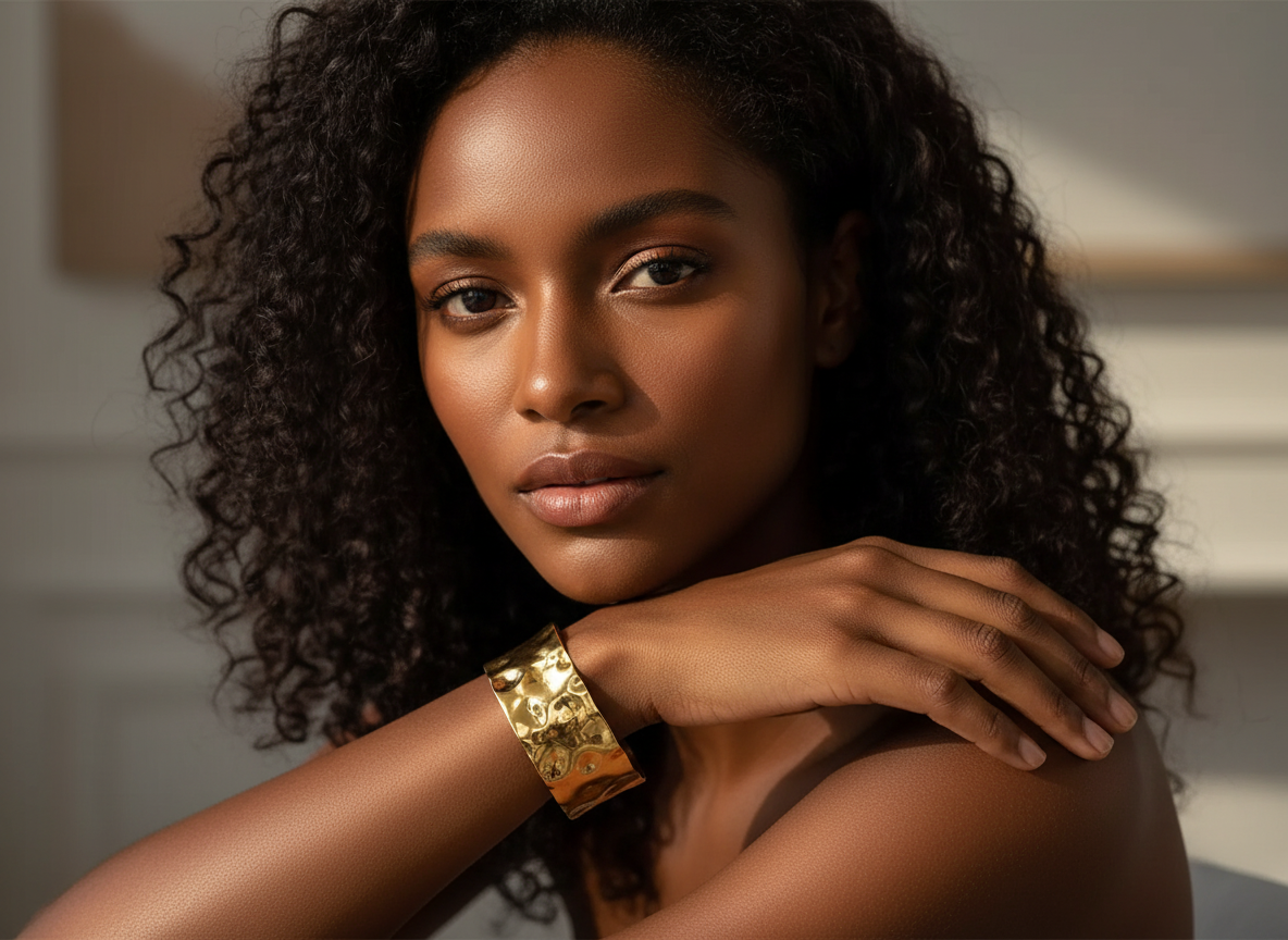 Sleek Gold Glam Bold Bangle image 0