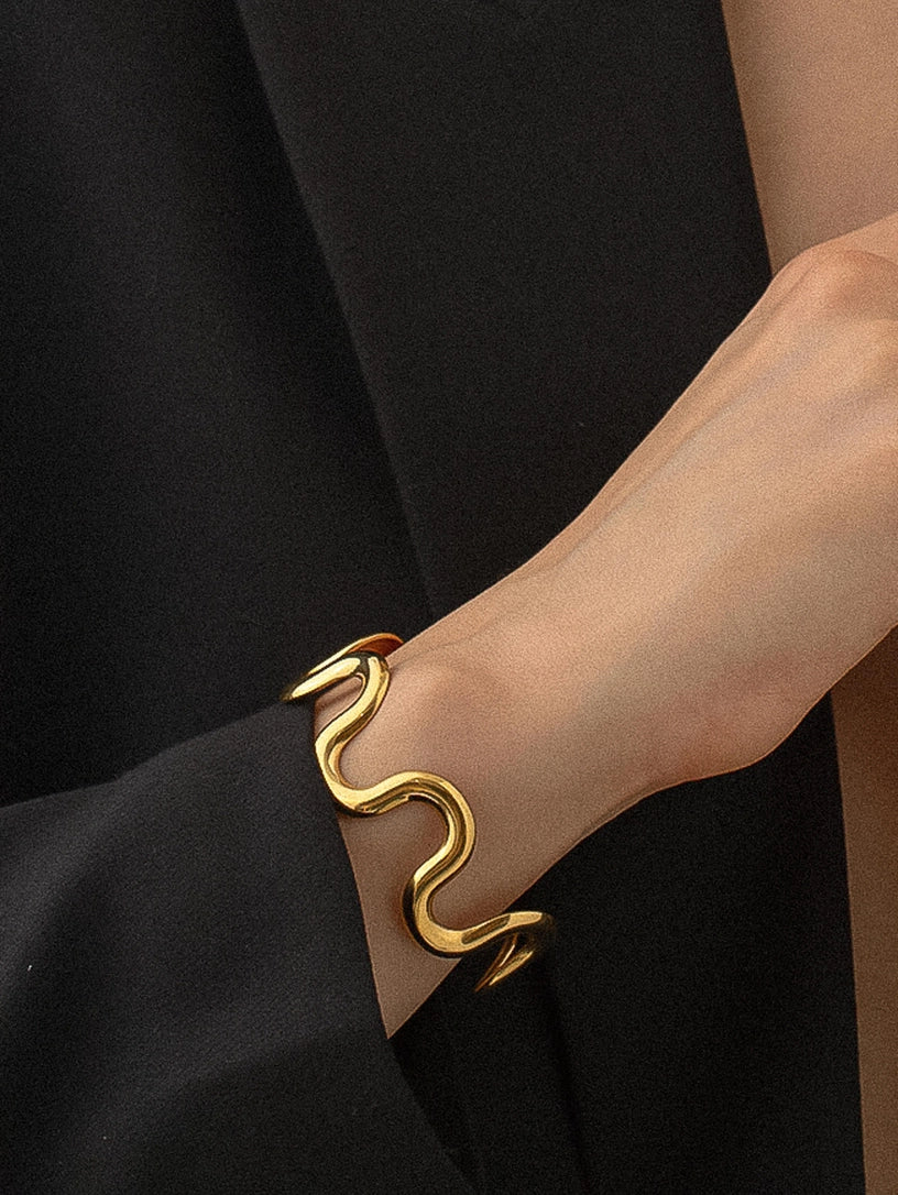 Wavy Bold Statement Bracelet image 1